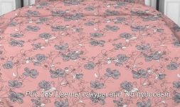 Ткань бязь 220 см ЛЮКС &quot;Цветы сакуры&quot; (пудровый)